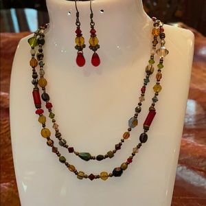 Crystal  matching choker and earrings